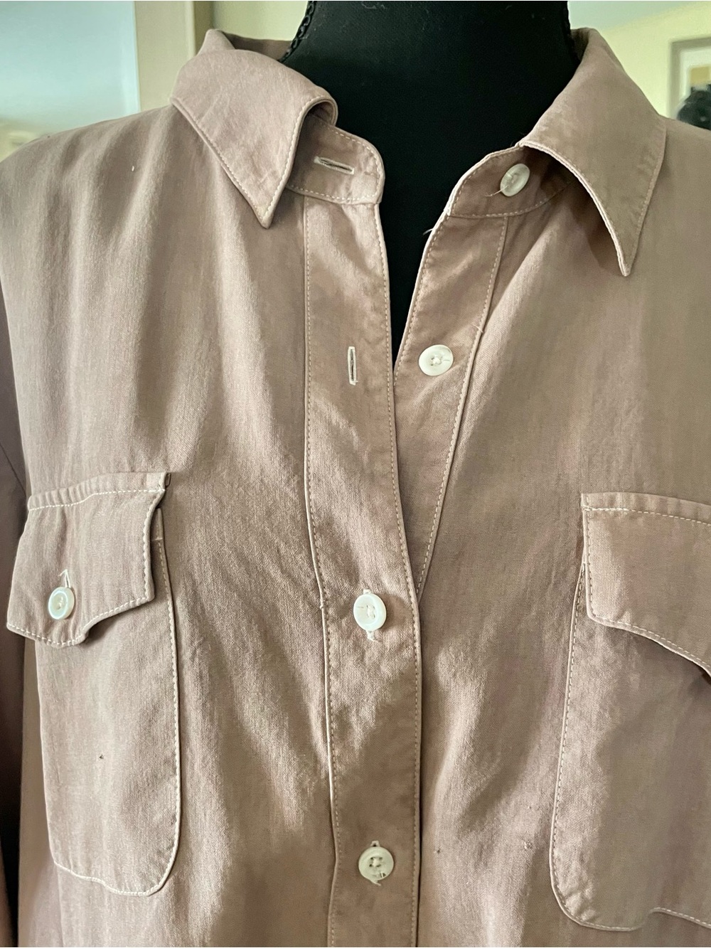 Denim&Co silk woman’s shirt. Size 2X Heavy thick silk.